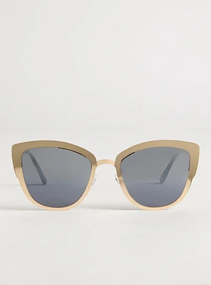Cateye Metal Smoke Lens Sunglasses
