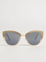 Cateye Metal Smoke Lens Sunglasses