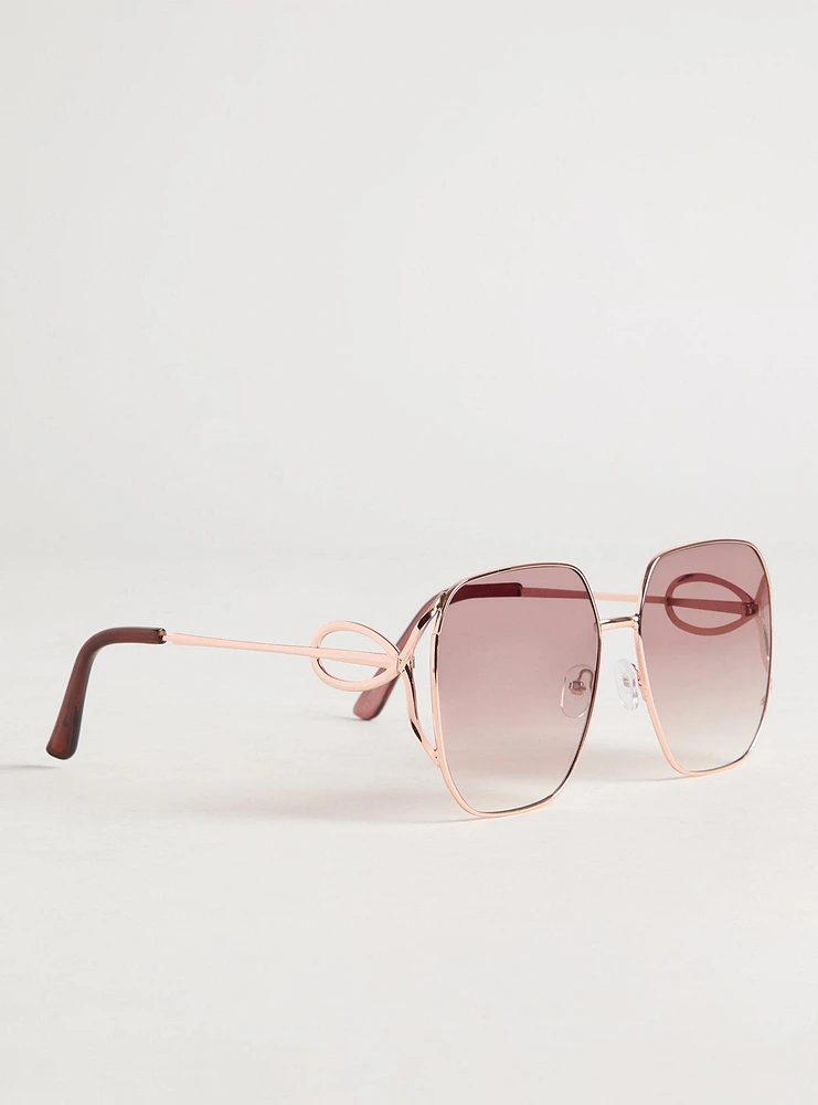Square Side Cutout Sunglasses
