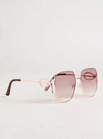 Square Side Cutout Sunglasses