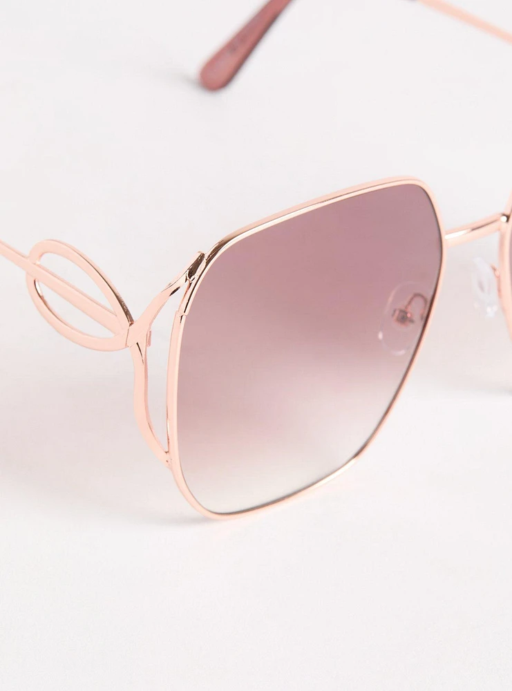 Square Side Cutout Sunglasses