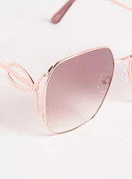 Square Side Cutout Sunglasses