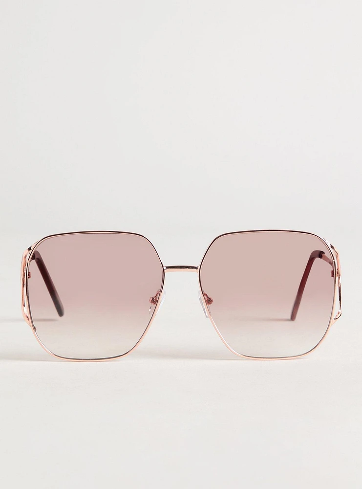 Square Side Cutout Sunglasses