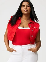 Cropped Denim Vest