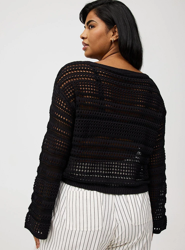 Wide Sleeve Crop Sweater