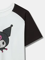 Kuromi Cotton Raglan Crop Tee