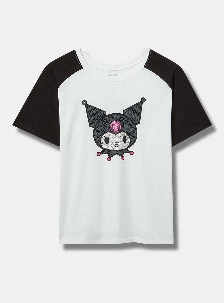 Kuromi Cotton Raglan Crop Tee