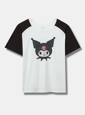 Kuromi Cotton Raglan Crop Tee