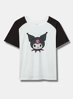 Kuromi Cotton Raglan Crop Tee