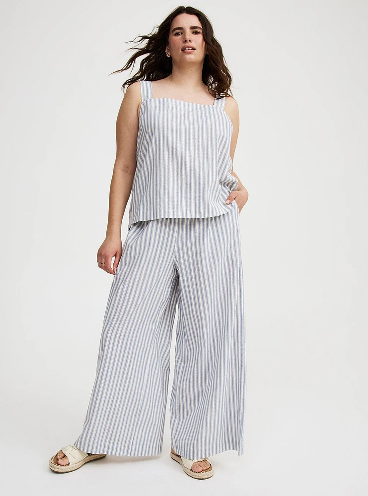 Wide-Leg High-Rise Cotton Pant
