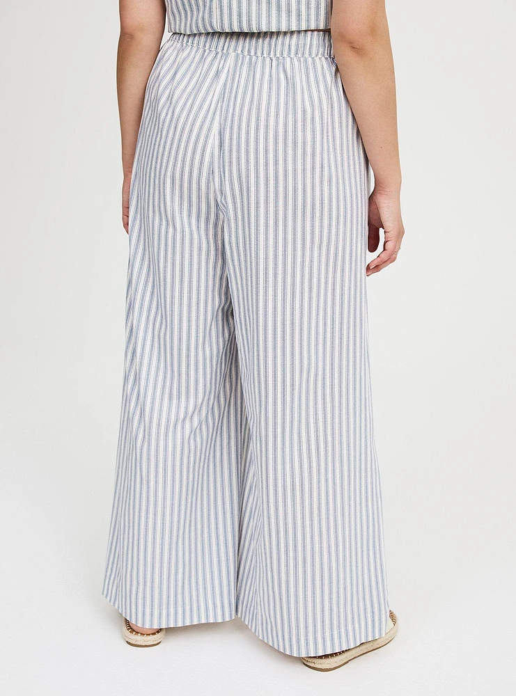 Wide-Leg High-Rise Cotton Pant