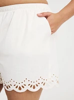 Embroidered Beach Linen Short