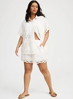 Embroidered Beach Linen Short