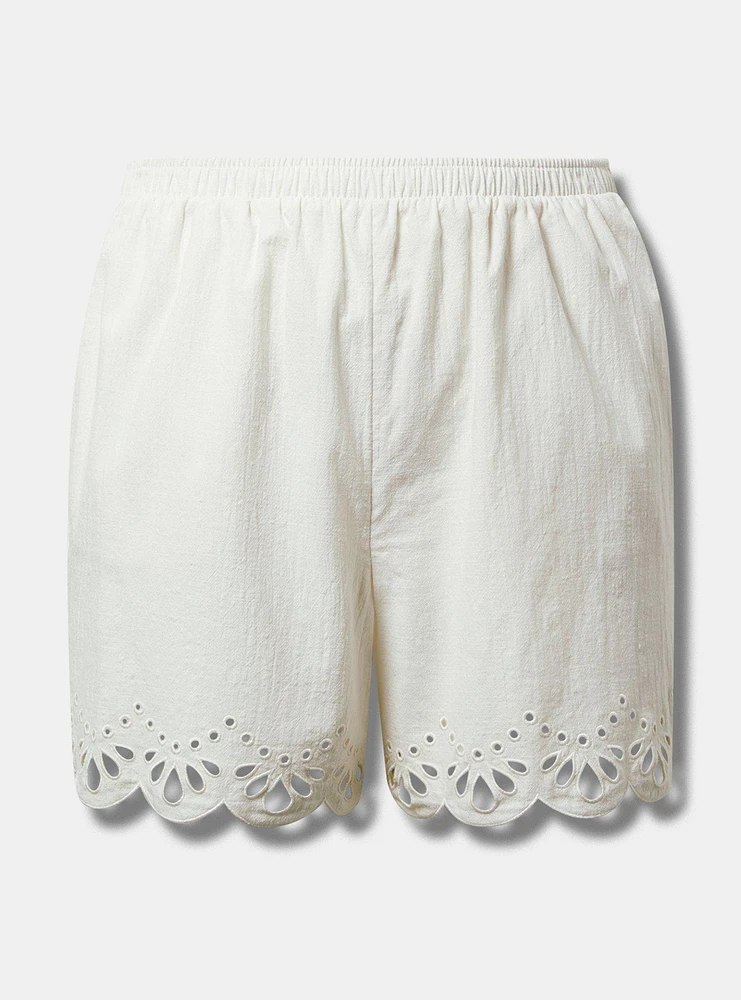 Embroidered Beach Linen Short
