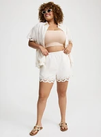 Embroidered Beach Linen Short