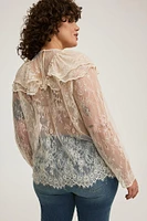 Lace Ruffle Long Sleeve Top