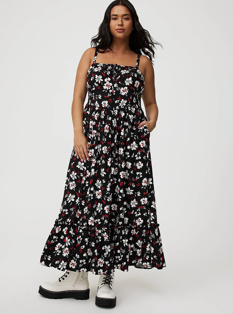 Challis Smocked Maxi Dress