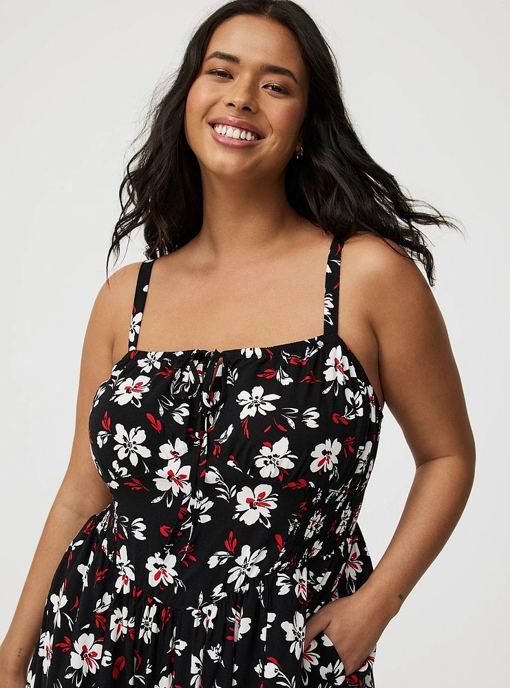 Challis Smocked Maxi Dress