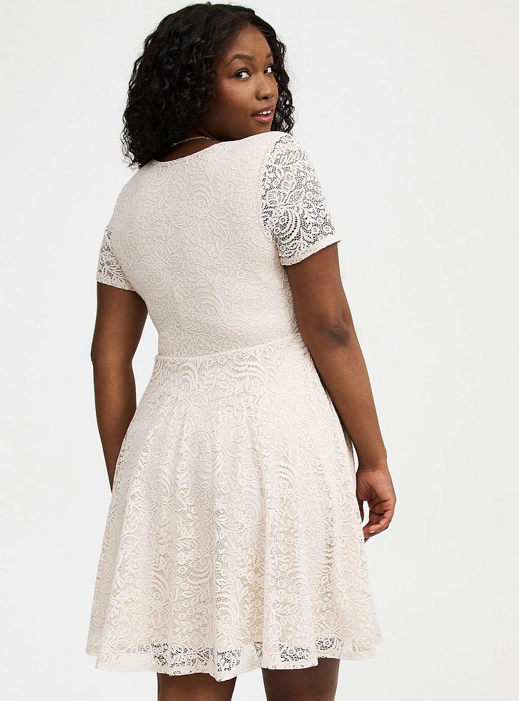 Mini Lace Ruched Dress
