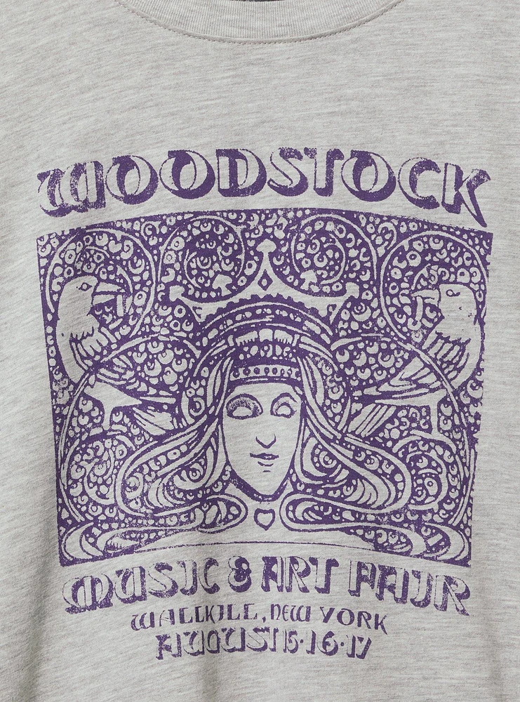 Woodstock Oversized Cotton Crew Tunic Tee
