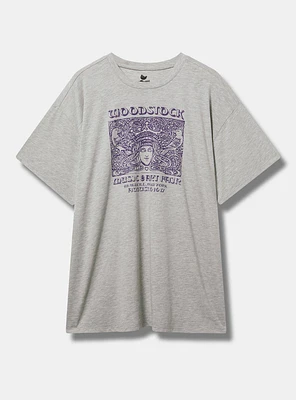 Woodstock Oversized Cotton Crew Tunic Tee