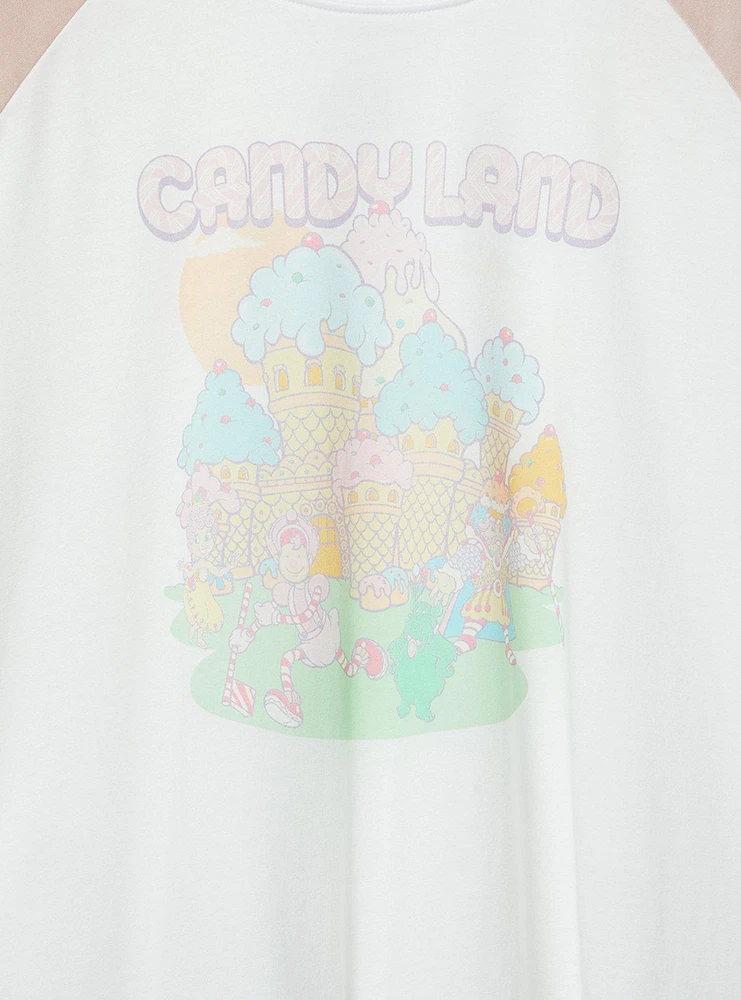Candy Land Crop Raglan Tee