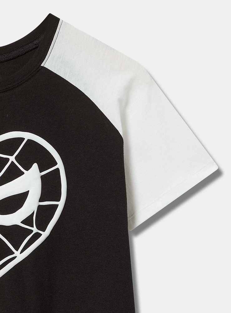 Spiderman Cotton Raglan Puff Crop Tee
