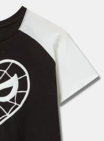Spiderman Cotton Raglan Puff Crop Tee
