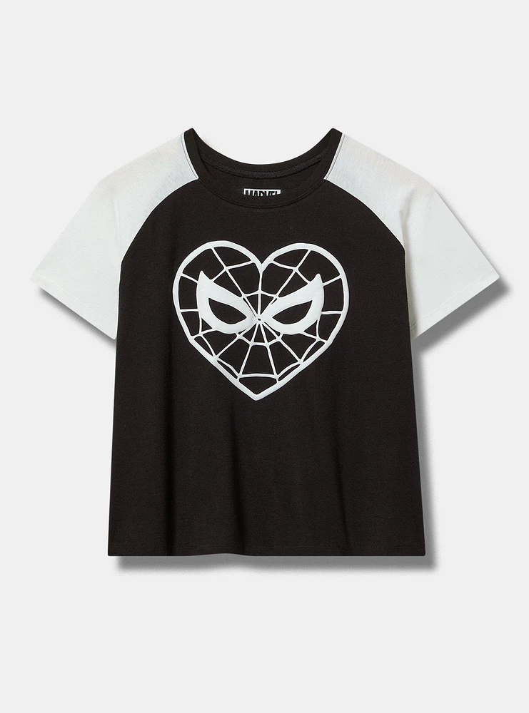 Spiderman Cotton Raglan Puff Crop Tee