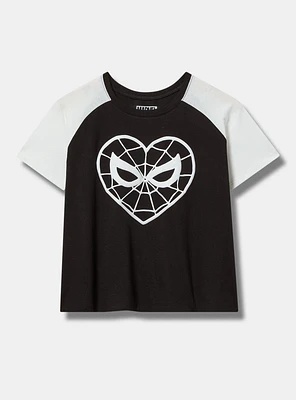 Spiderman Cotton Raglan Puff Crop Tee