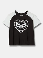 Spiderman Cotton Raglan Puff Crop Tee