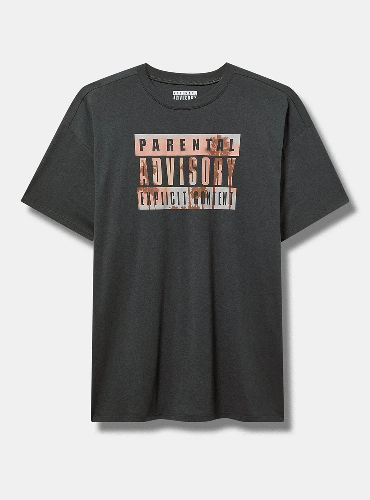 Parental Advisory Oversized Cotton Tunic Tee