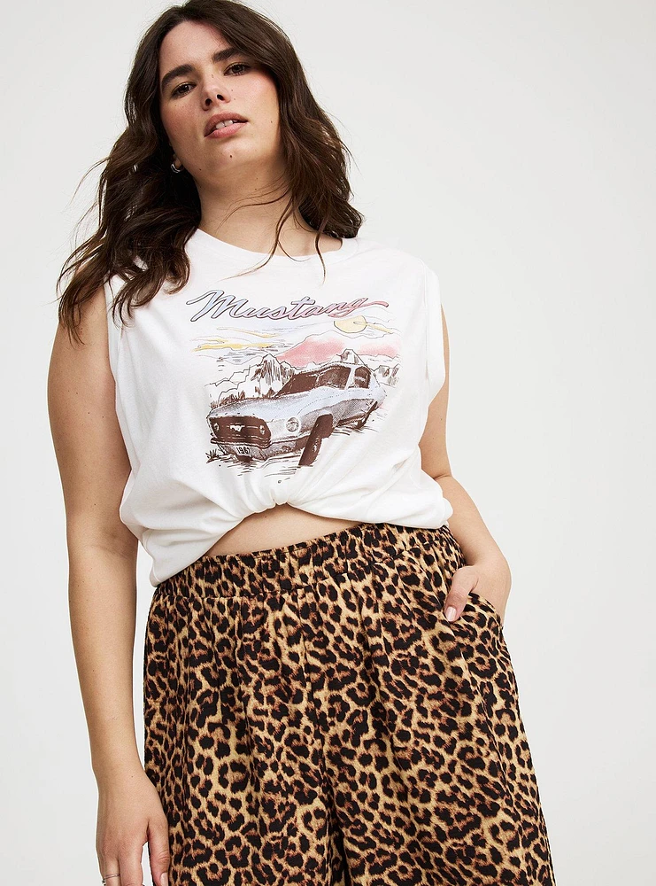 Wide-Leg High-Rise Crinkle Rayon Pant