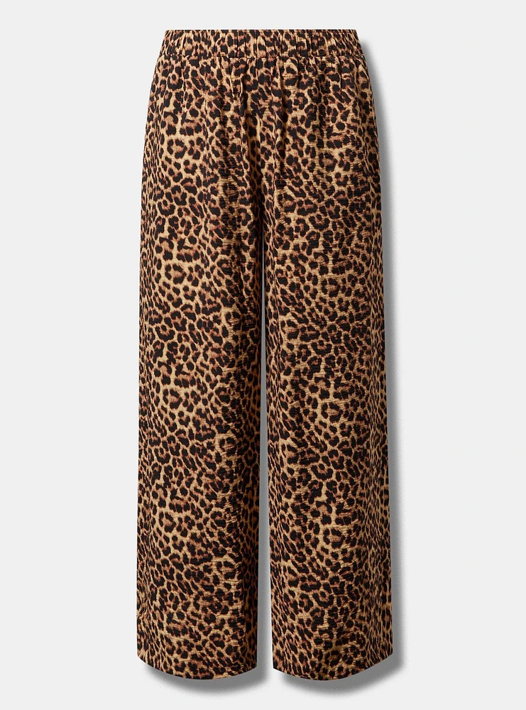 Wide-Leg High-Rise Crinkle Rayon Pant