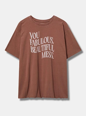 Fabulous Mess Relaxed Heritage Jersey Raw Edge Tee