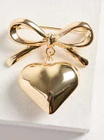 Heart Bow Brooch