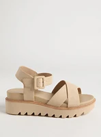 Dual Cross Strap Flatform Sandal (WW