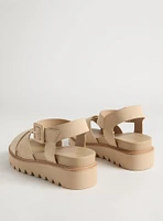 Dual Cross Strap Flatform Sandal (WW