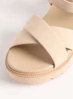 Dual Cross Strap Flatform Sandal (WW