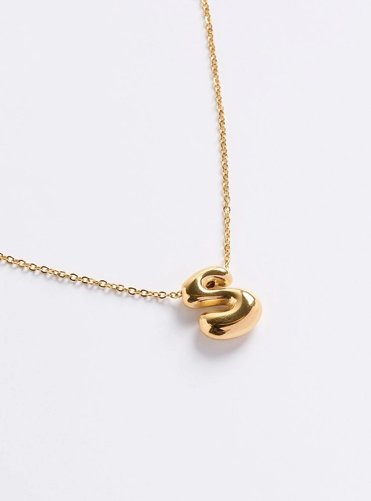 18K Gold-Plated Groovy Initial Necklace
