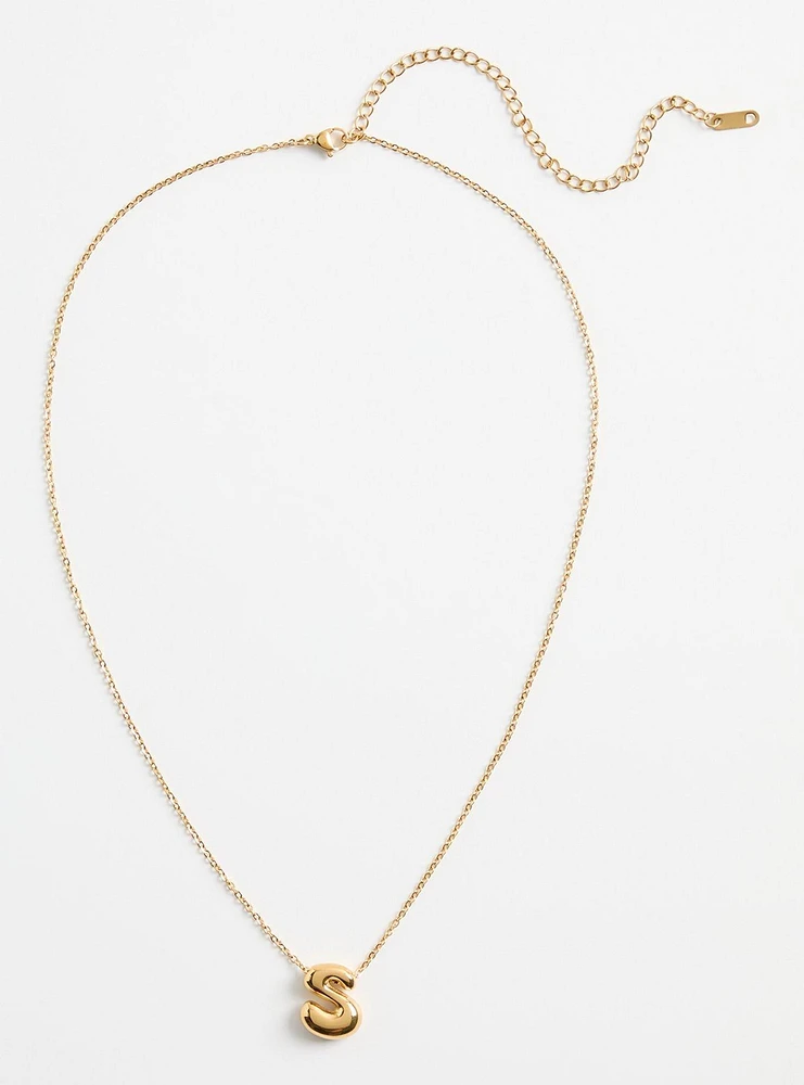 18K Gold-Plated Groovy Initial Necklace