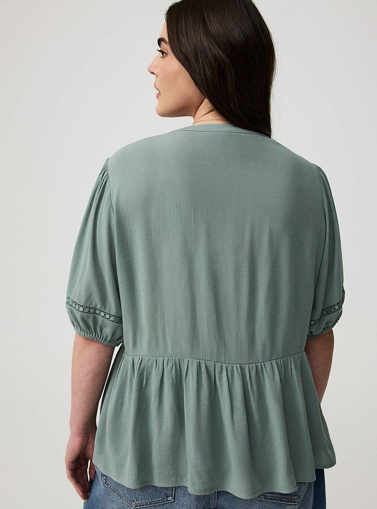 Crinkle Gauze Boho Top