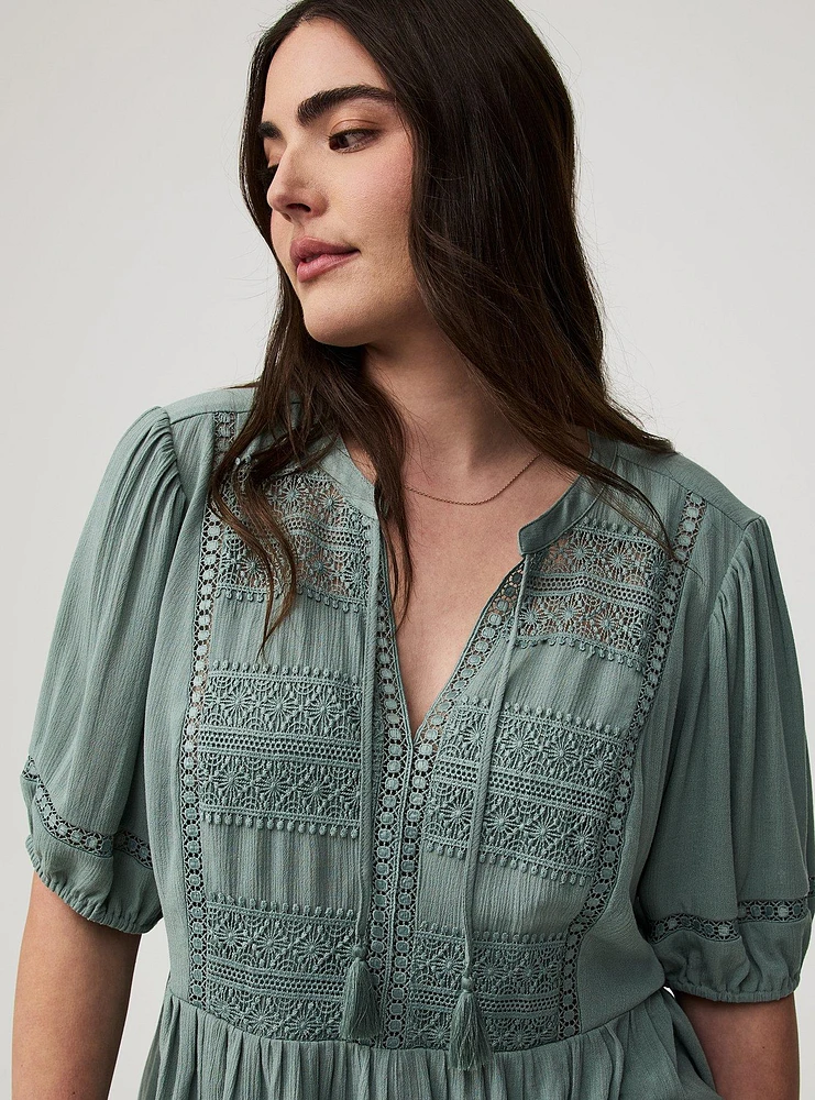 Crinkle Gauze Boho Top