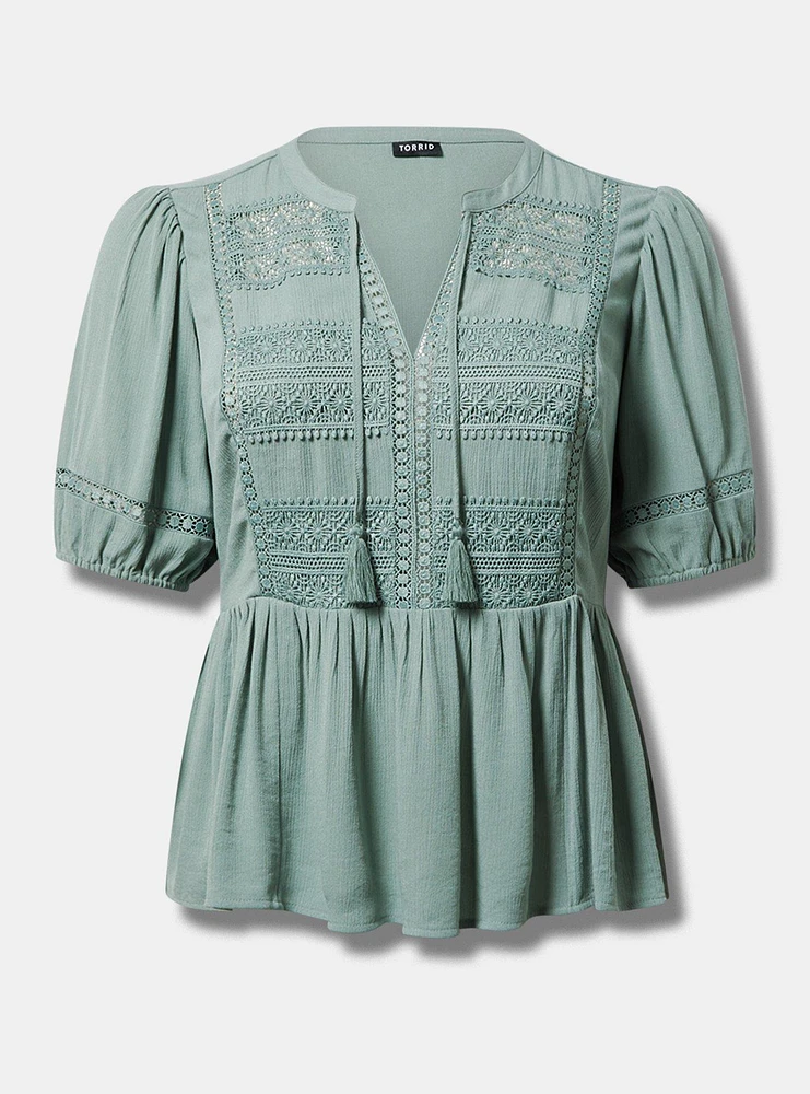 Crinkle Gauze Boho Top