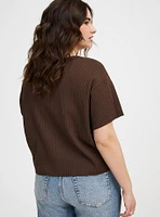 Cropped Waffle Pocket Crew Tee