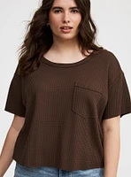 Cropped Waffle Pocket Crew Tee