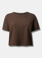 Cropped Waffle Pocket Crew Tee