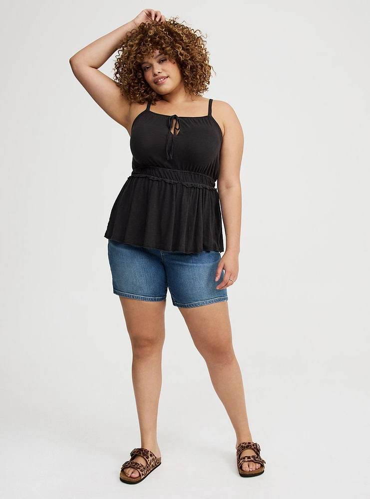 Drawstring Cami Babydoll Top