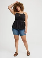Drawstring Cami Babydoll Top