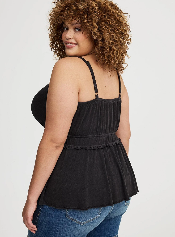 Drawstring Cami Babydoll Top